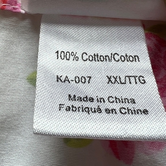 Laura Ashley Top Cotton Floral Pink Yellow Roses Size XXL Short Sleeves Pockets - Picture 7 of 7